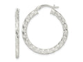 FJC Finejewelers 925 Sterling Silver Polished and Textured Twisted Hoop Earrings 32 x 30 mm