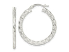 FJC Finejewelers 925 Sterling Silver Polished and Textured Twisted Hoop Earrings 32 x 30 mm