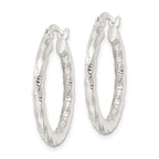 FJC Finejewelers 925 Sterling Silver Polished and Textured Twisted Hoop Earrings 27 x 25 mm