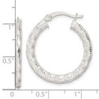 FJC Finejewelers 925 Sterling Silver Polished and Textured Twisted Hoop Earrings 27 x 25 mm