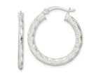 FJC Finejewelers 925 Sterling Silver Polished and Textured Twisted Hoop Earrings 27 x 25 mm