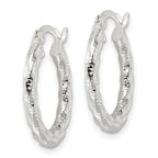 FJC Finejewelers 925 Sterling Silver Polished and Textured Twisted Hoop Earrings 23 x 20 mm