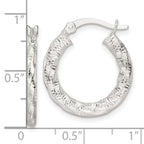 FJC Finejewelers 925 Sterling Silver Polished and Textured Twisted Hoop Earrings 23 x 20 mm