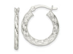 FJC Finejewelers 925 Sterling Silver Polished and Textured Twisted Hoop Earrings 23 x 20 mm