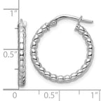 FJC Finejewelers 925 Sterling Silver Rhodium Plated Polished 2.25mm Beaded Hoop Earrings 20 mm x 19 mm