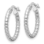 FJC Finejewelers 925 Sterling Silver Rhodium Plated Polished 2.25mm Beaded Hoop Earrings 20 mm x 19 mm