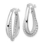 FJC Finejewelers 925 Sterling Silver Rhodium Plated Polished Double Oval Hoop Earrings 27 x 18 mm
