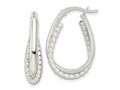 FJC Finejewelers 925 Sterling Silver Rhodium Plated Polished Double Oval Hoop Earrings 27 x 18 mm