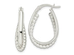 FJC Finejewelers 925 Sterling Silver Rhodium Plated Polished Double Oval Hoop Earrings 27 x 18 mm