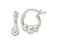 FJC Finejewelers 925 Sterling Silver Polished Beaded Circle Hoop Earrings 12 x 10 mm