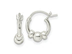 FJC Finejewelers 925 Sterling Silver Polished Beaded Circle Hoop Earrings 12 x 10 mm