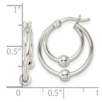 FJC Finejewelers 925 Sterling Silver Polished Double Circle Beaded Hoop Earrings 19 x 17 mm