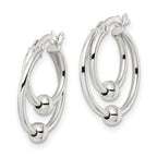 FJC Finejewelers 925 Sterling Silver Polished Double Circle Beaded Hoop Earrings 19 x 17 mm