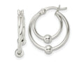 FJC Finejewelers 925 Sterling Silver Polished Double Circle Beaded Hoop Earrings 19 x 17 mm