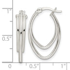 FJC Finejewelers 925 Sterling Silver Polished Triple Oval Hoop Earrings 27 x 15 mm