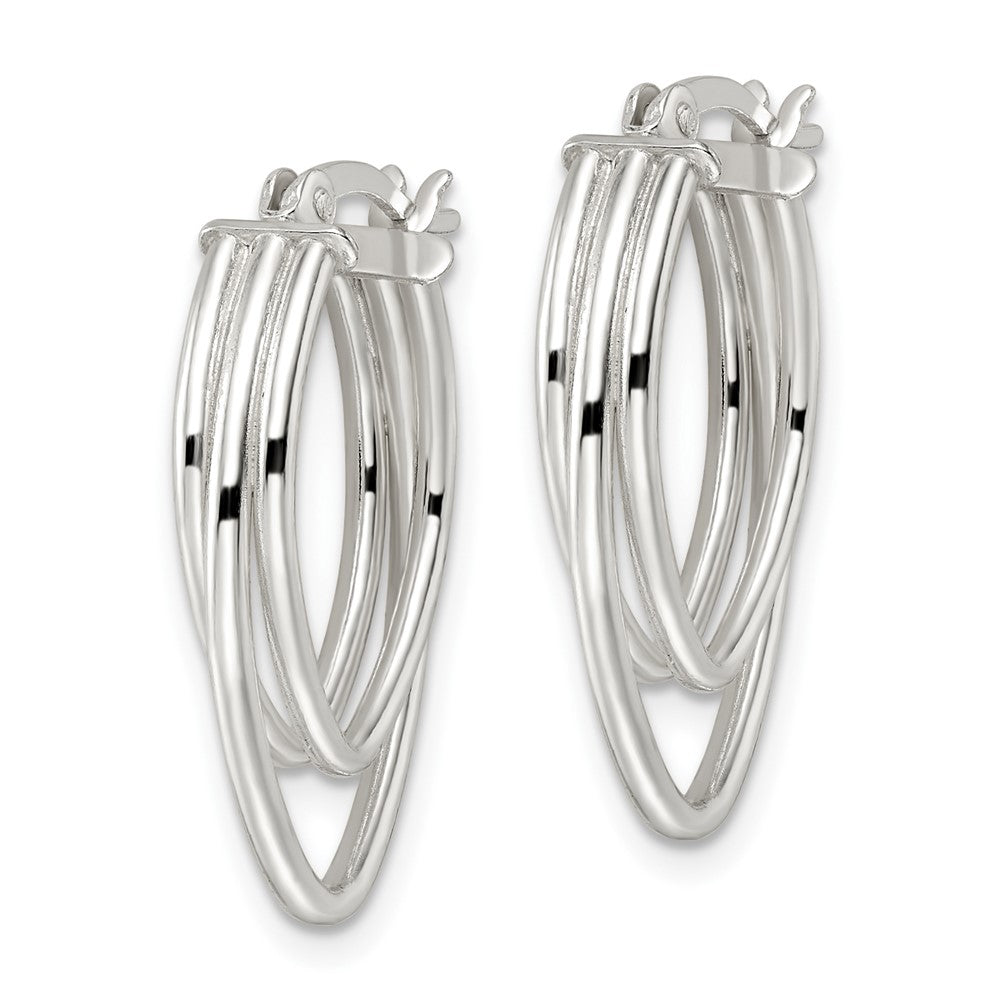 FJC Finejewelers 925 Sterling Silver Polished Triple Oval Hoop Earrings 27 x 15 mm