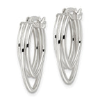 FJC Finejewelers 925 Sterling Silver Polished Triple Oval Hoop Earrings 27 x 15 mm