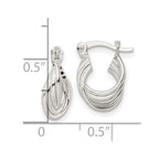 FJC Finejewelers 925 Sterling Silver Polished Triple Circle Hoop Earrings 14 x 10 mm