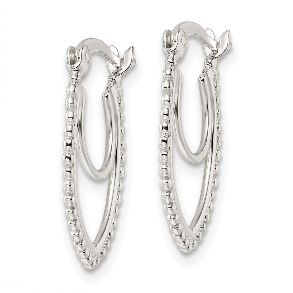 FJC Finejewelers 925 Sterling Silver Beaded Double Oval Hoop Earrings 20 x 15 mm