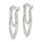 FJC Finejewelers 925 Sterling Silver Beaded Double Oval Hoop Earrings 20 x 15 mm