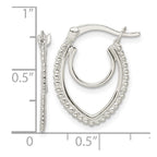 FJC Finejewelers 925 Sterling Silver Beaded Double Oval Hoop Earrings 20 x 15 mm