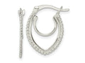 FJC Finejewelers 925 Sterling Silver Beaded Double Oval Hoop Earrings 20 x 15 mm