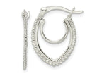 FJC Finejewelers 925 Sterling Silver Beaded Double Oval Hoop Earrings 20 x 15 mm
