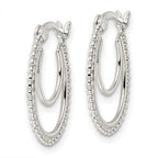 FJC Finejewelers 925 Sterling Silver Beaded Double Oval Hoop Earrings 19 x 15 mm
