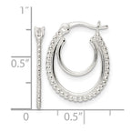 FJC Finejewelers 925 Sterling Silver Beaded Double Oval Hoop Earrings 19 x 15 mm