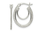 FJC Finejewelers 925 Sterling Silver Beaded Double Oval Hoop Earrings 19 x 15 mm