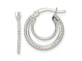 FJC Finejewelers 925 Sterling Silver Beaded Double Circle Hoop Earrings 18 x 17 mm