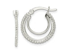 FJC Finejewelers 925 Sterling Silver Beaded Double Circle Hoop Earrings 18 x 17 mm