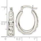 FJC Finejewelers 925 Sterling Silver Polished Heart Oval Hoop Earrings 25 x 19 mm