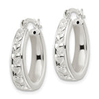 FJC Finejewelers 925 Sterling Silver Polished Heart Oval Hoop Earrings 25 x 19 mm