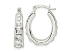 FJC Finejewelers 925 Sterling Silver Polished Heart Oval Hoop Earrings 25 x 19 mm