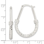 FJC Finejewelers 925 Sterling Silver Bright Cut Polished Fancy Oval Hoop Earrings 34 x 24 mm