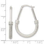 FJC Finejewelers 925 Sterling Silver Textured Teardrop Hoop Earrings 34 x 25 mm