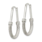FJC Finejewelers 925 Sterling Silver Textured Teardrop Hoop Earrings 34 x 25 mm