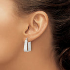 FJC Finejewelers 925 Sterling Silver Rhod-pltd Polished/Textured 5.5mm Square Hoop Earrings 23 mm x 16 mm
