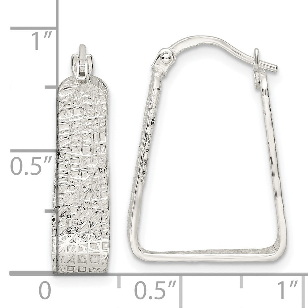 FJC Finejewelers 925 Sterling Silver Rhod-pltd Polished/Textured 5.5mm Square Hoop Earrings 23 mm x 16 mm