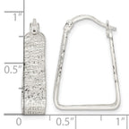 FJC Finejewelers 925 Sterling Silver Rhod-pltd Polished/Textured 5.5mm Square Hoop Earrings 23 mm x 16 mm