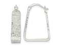FJC Finejewelers 925 Sterling Silver Rhod-pltd Polished/Textured 5.5mm Square Hoop Earrings 23 mm x 16 mm