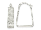 FJC Finejewelers 925 Sterling Silver Rhod-pltd Polished/Textured 5.5mm Square Hoop Earrings 23 mm x 16 mm