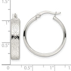 FJC Finejewelers 925 Sterling Silver Polished Geometric Design 5. Round Hoop Earrings 26 x 25 mm
