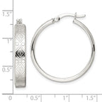 FJC Finejewelers 925 Sterling Silver Polished Geometric Design 5.25mm Round Hoop Earrings 31 mm x 29 mm