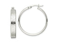 FJC Finejewelers 925 Sterling Silver Polished Geometric Design 5.25mm Round Hoop Earrings 31 mm x 29 mm