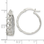 FJC Finejewelers 925 Sterling Silver Enameled Fabric Glitter Hoop and Links Round Hoop Earrings 22 x 21 mm