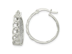 FJC Finejewelers 925 Sterling Silver Enameled Fabric Glitter Hoop and Links Round Hoop Earrings 22 x 21 mm