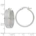 FJC Finejewelers 925 Sterling Silver Enameled Fabric Glitter 6.85mm Round Hoop Earrings 26 mm x 25 mm