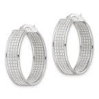 FJC Finejewelers 925 Sterling Silver Enameled Fabric Glitter 6.85mm Round Hoop Earrings 26 mm x 25 mm